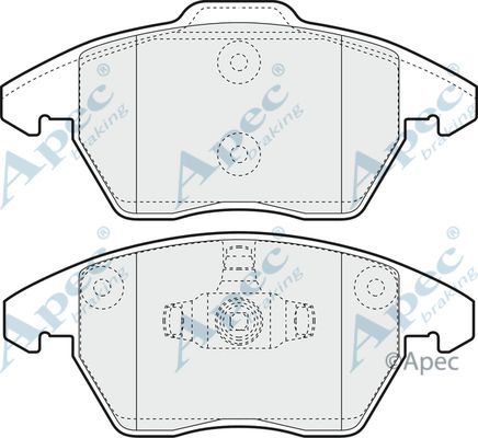 APEC BRAKING stabdžių trinkelių rinkinys, diskinis stabdys PAD1398